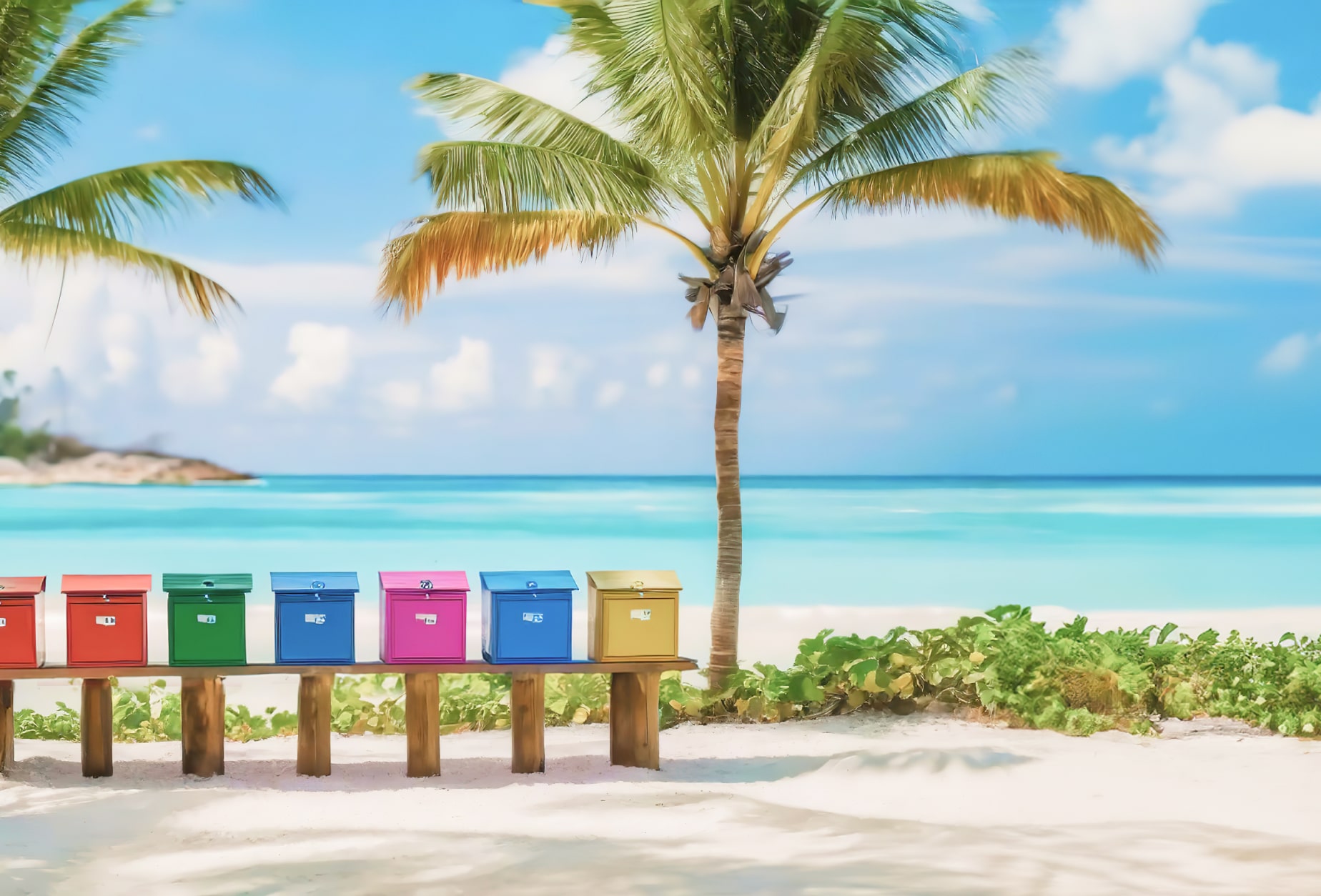 Mailboxes at the beach