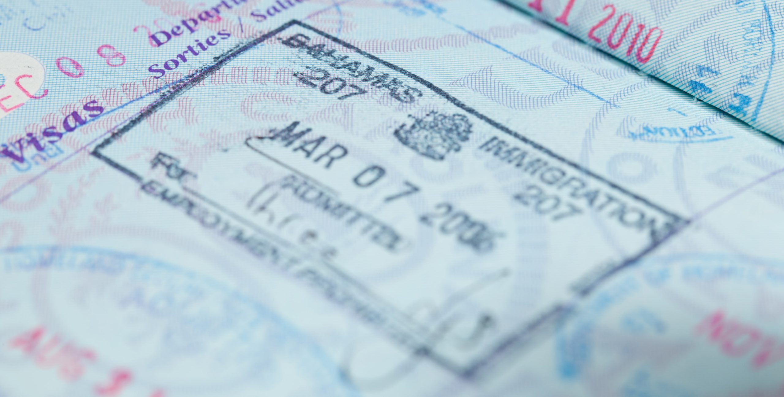 Inside of a passport