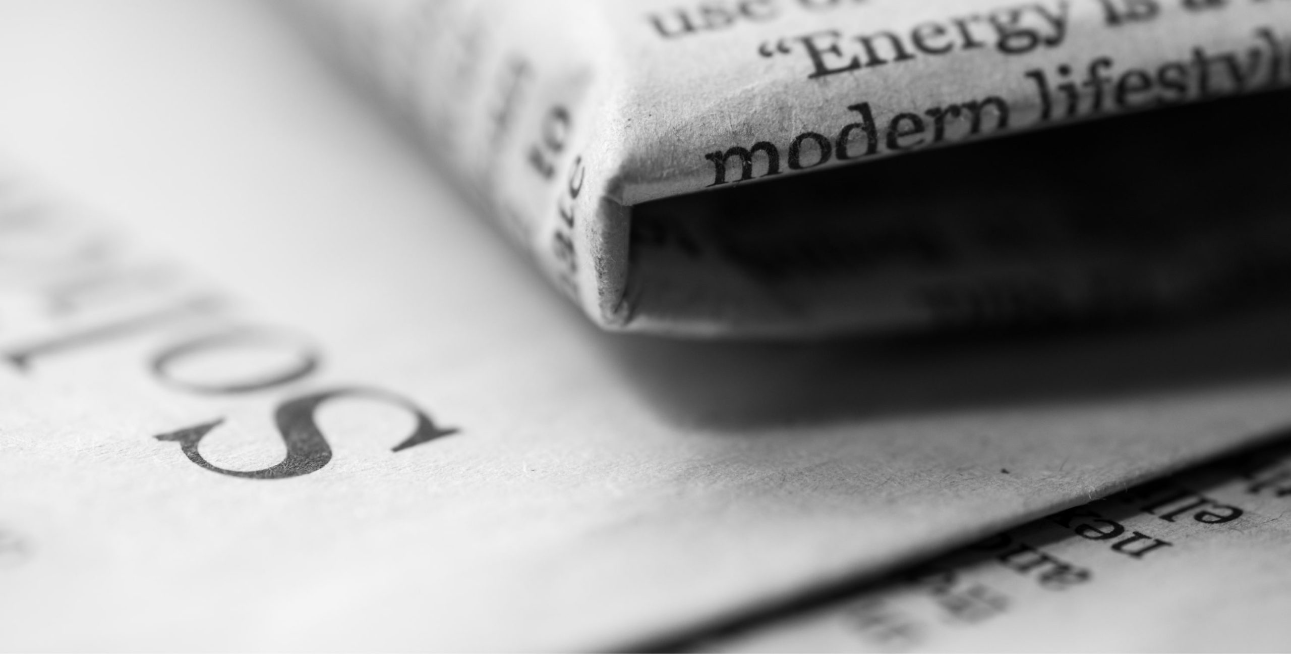 Zoom in of a newspaper