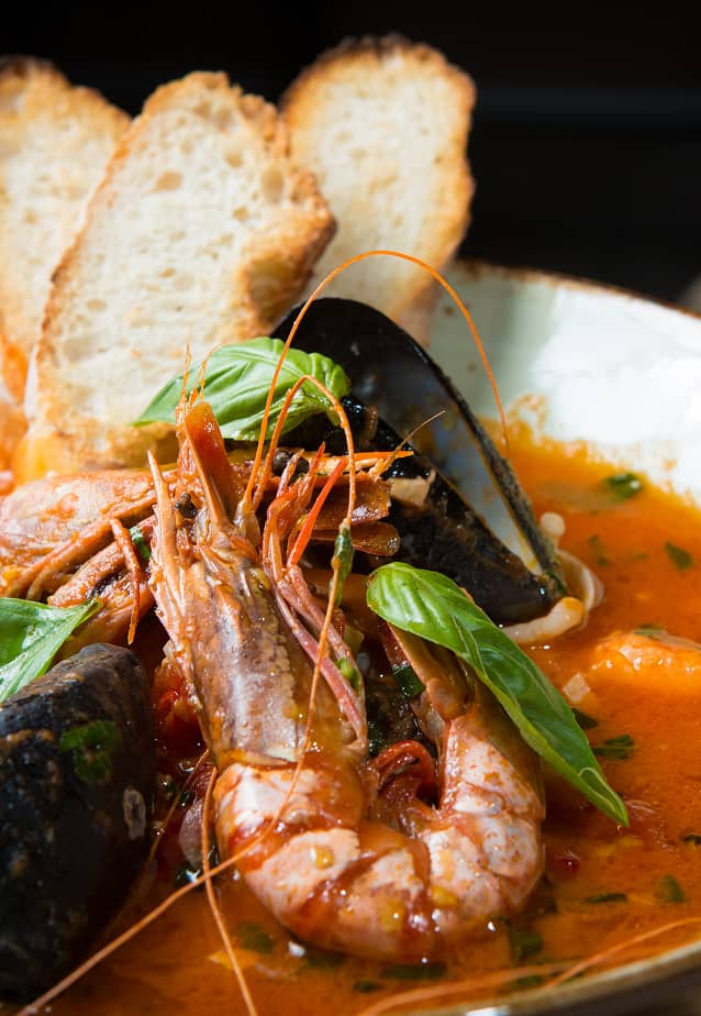 A shrimp-based soup.