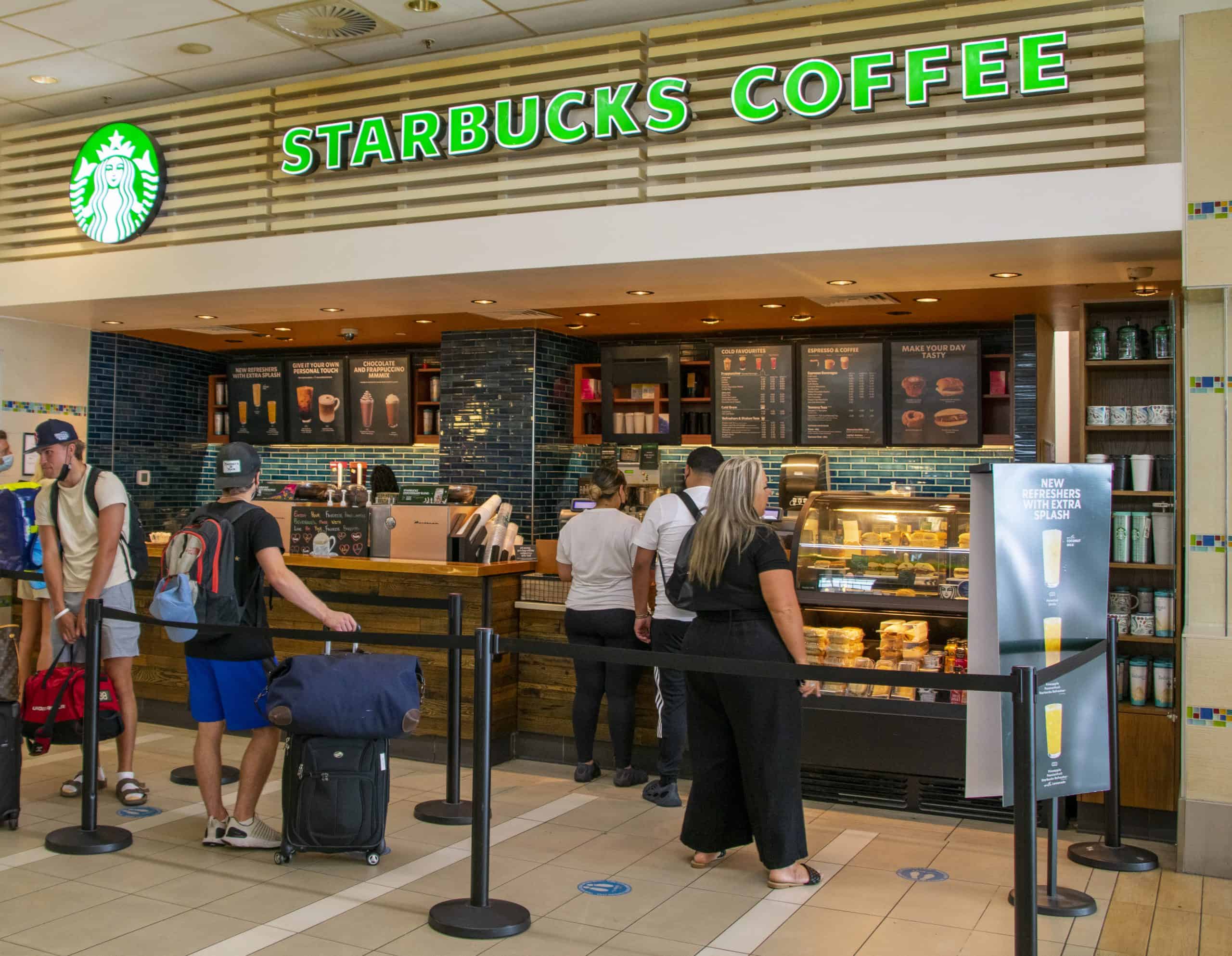 The interior od Starbucks