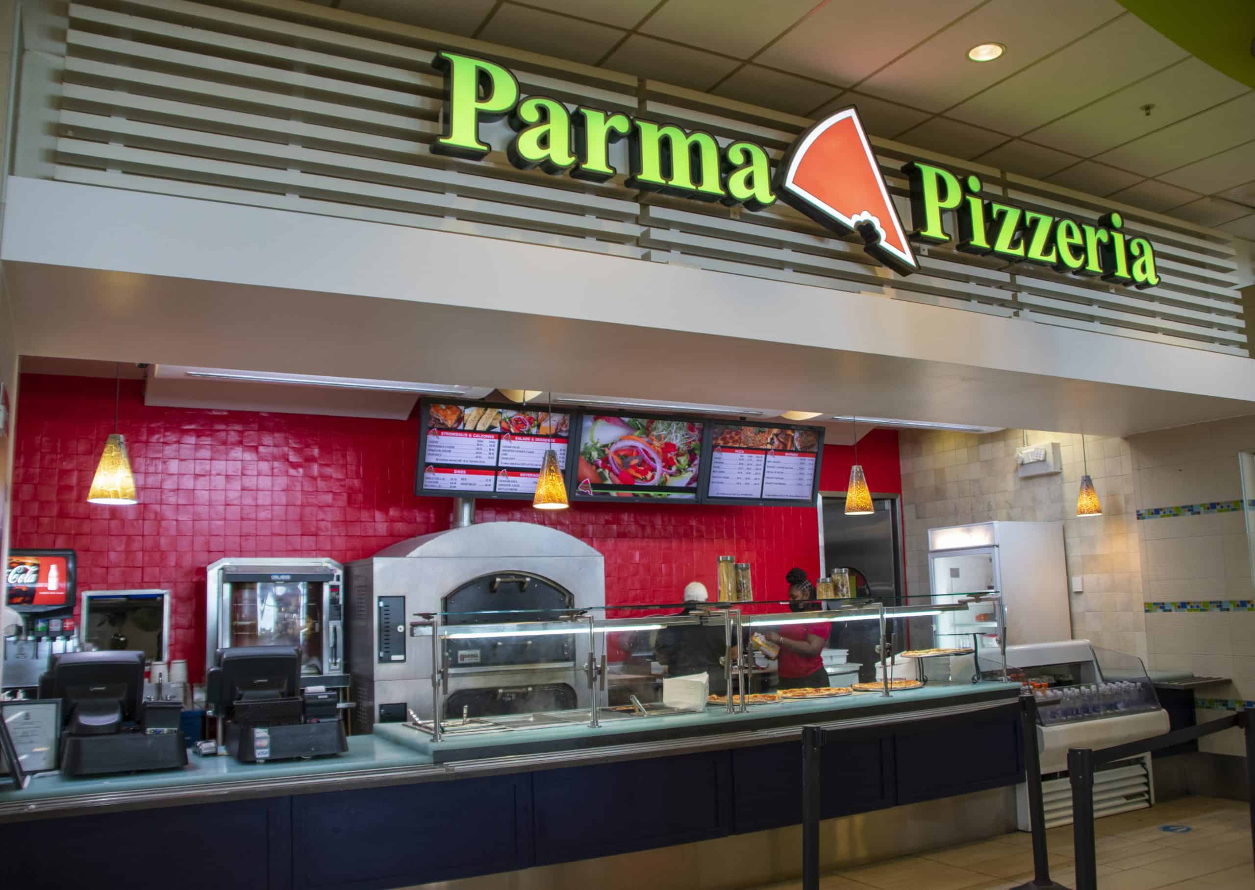 The interior of Parma Pizzeria