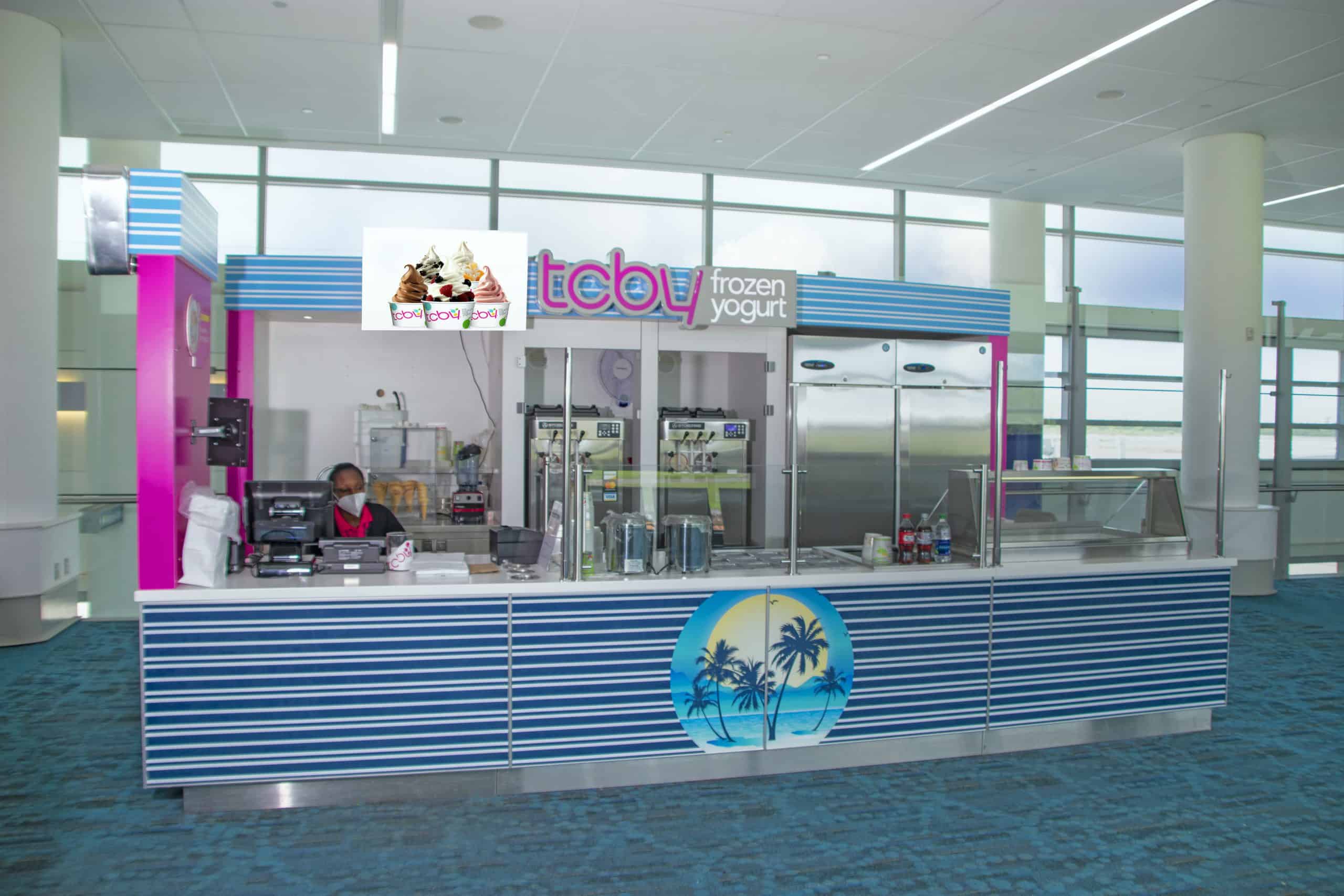 The interior of TCBY.